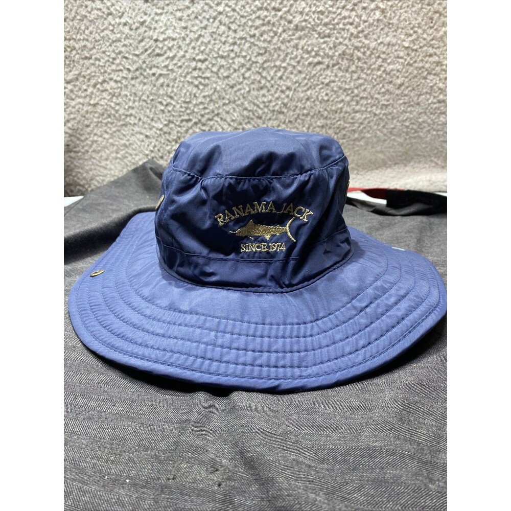 Panama Jack Safari Hat Men Large Navy Blue Boonie Fishing Sun Hat Brim Snap